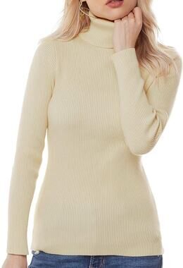 Nine Bull Womens Stretch Turtleneck Pullover Knit Sweater Size Medium Apricot